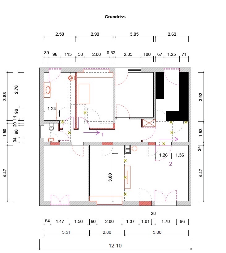 Grundriss Erdgeschosswohnung Graben