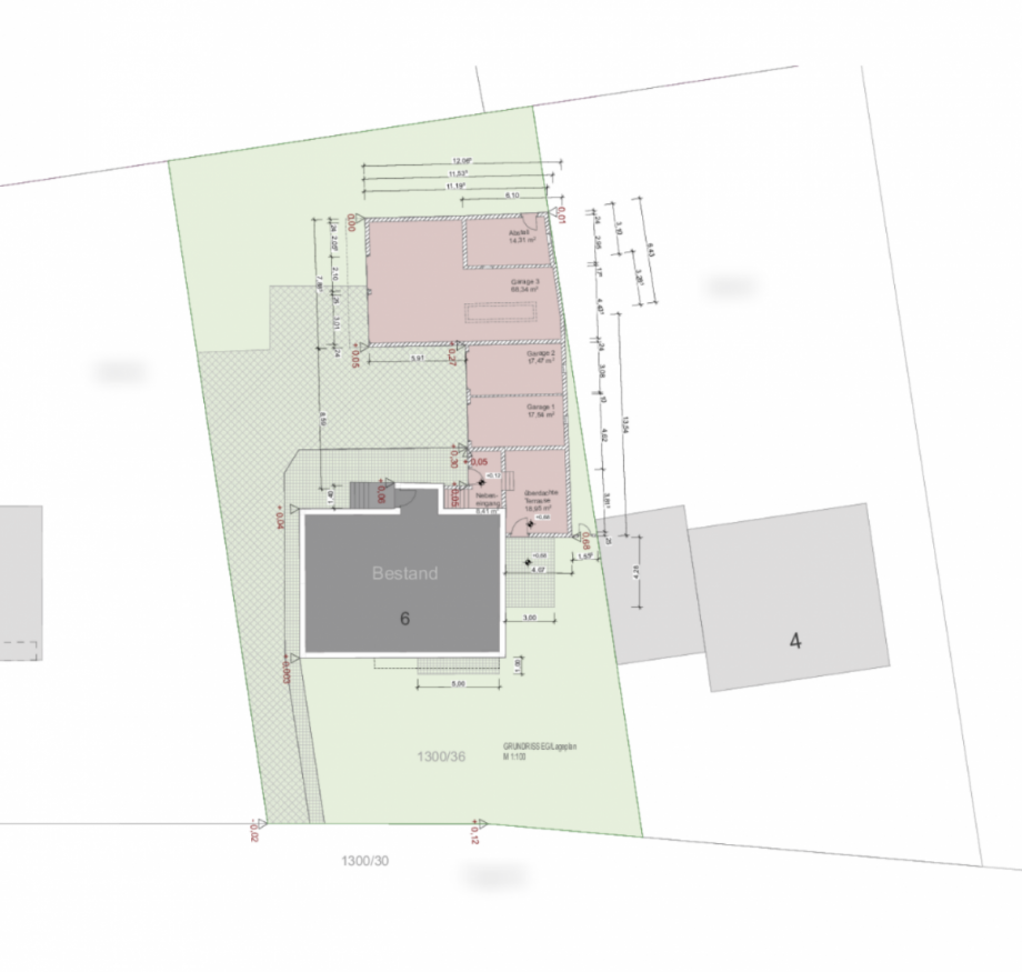 Lageplan Au�enanlagen und Garagen Zweifamilienhaus Klosterlechfeld