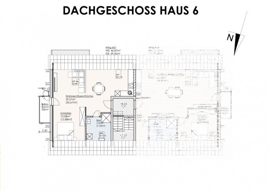 Grundriss Dachgeschosswohnung Schwabm�nchen