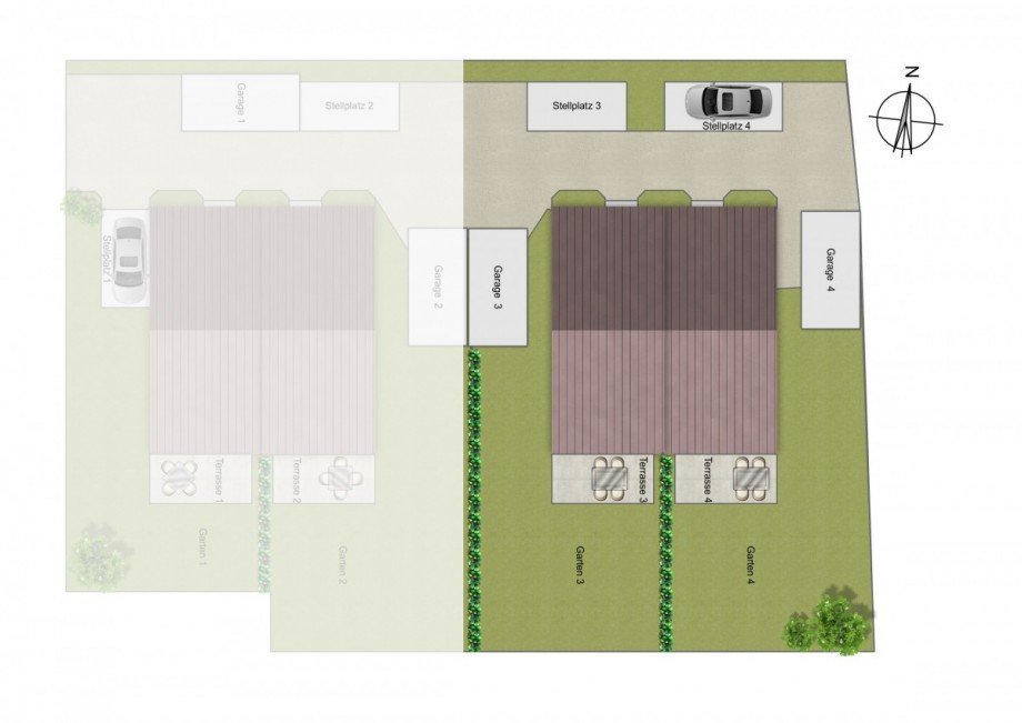 Lageplan Doppelhaush�lfte Untermeitingen