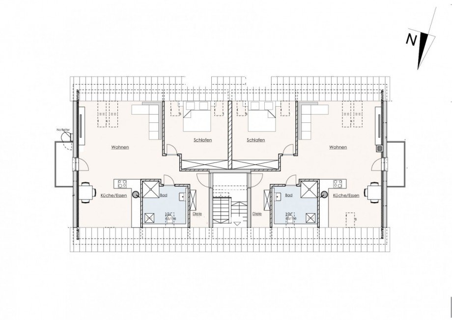 Grundriss Dachgeschosswohnung Schwabm�nchen