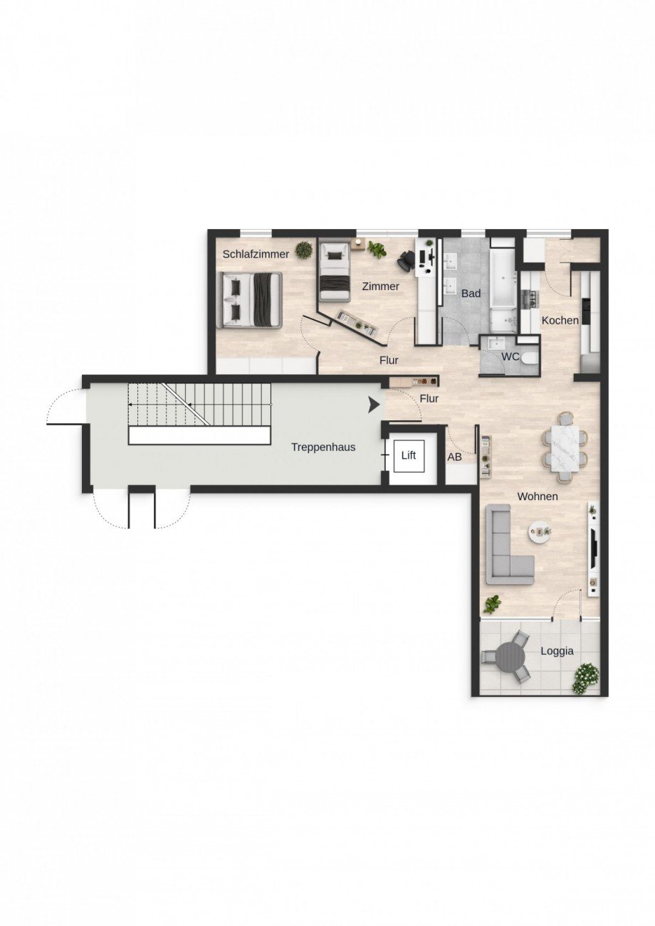 Grundriss Etagenwohnung Untermeitingen